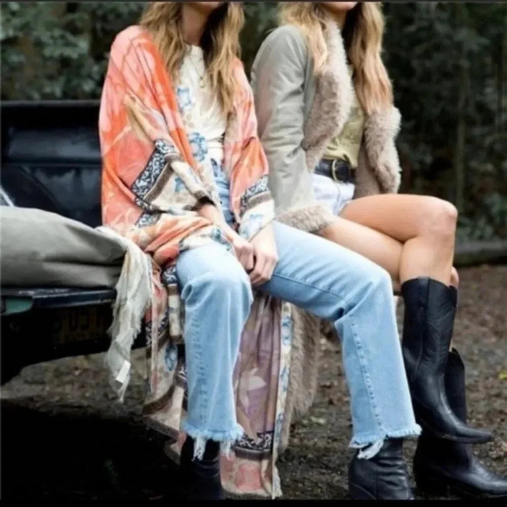 Coming Soon-New Bohemian Floral Kimono Duster - Picture 6 of 13